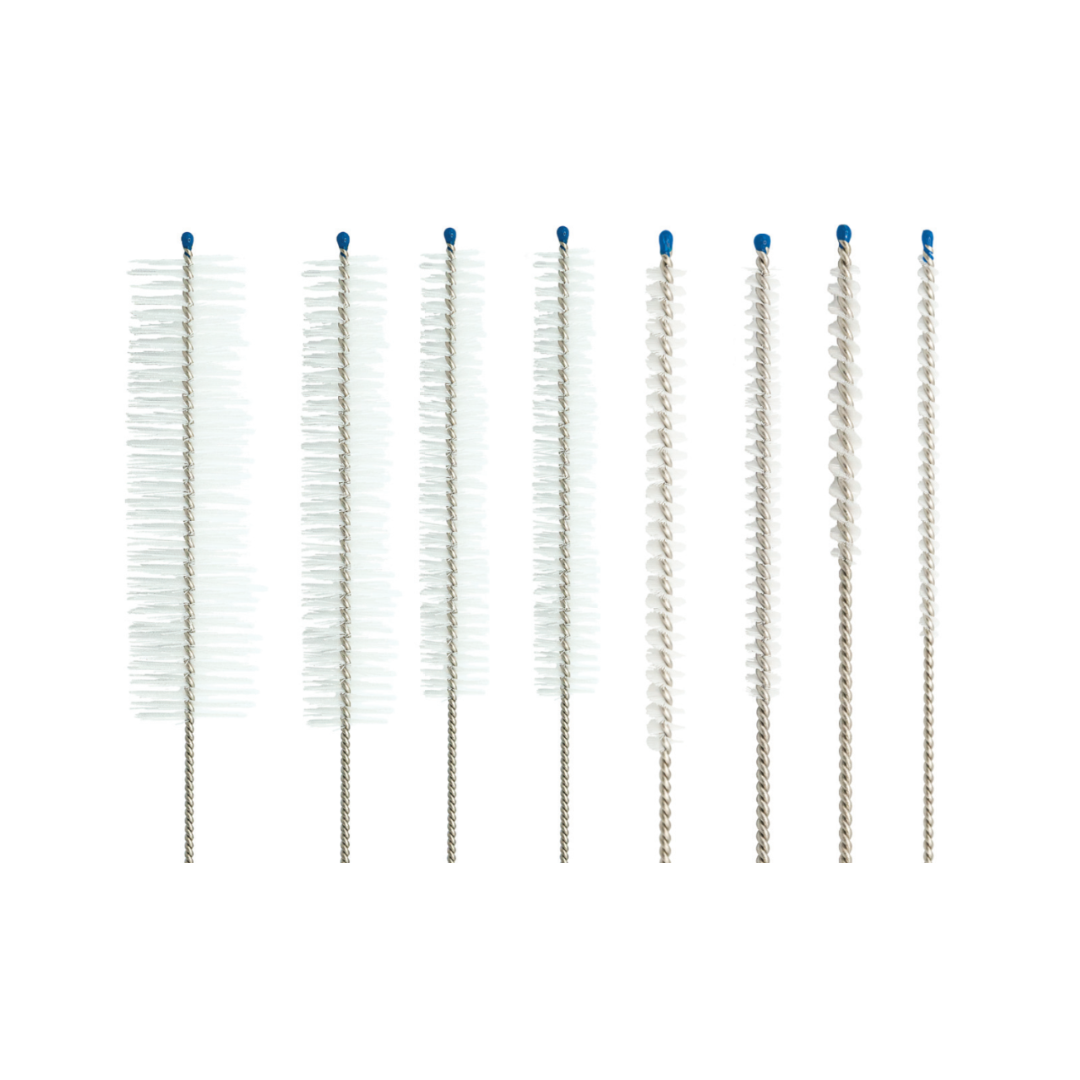 Cepillos de alambre trenzado reutilizables varios tamaños, con cerdas de nylon antimicrobiano, ideal para limpieza de tubos Frazier/Baron.
