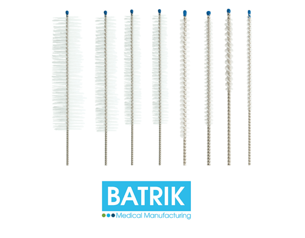 Cepillos de alambre trenzado reutilizables varios tamaños, con cerdas de nylon antimicrobiano, ideal para limpieza de tubos Frazier/Baron.