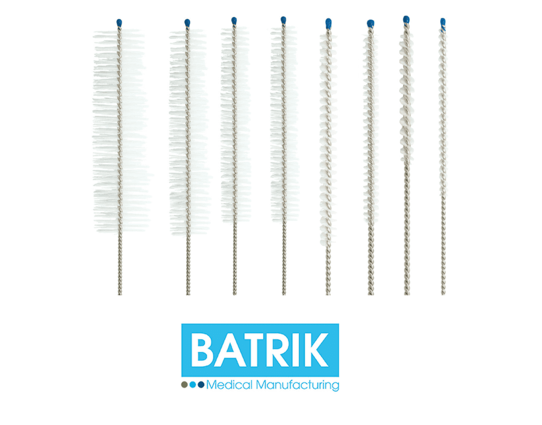 Cepillos de alambre trenzado reutilizables varios tamaños, con cerdas de nylon antimicrobiano, ideal para limpieza de tubos Frazier/Baron.
