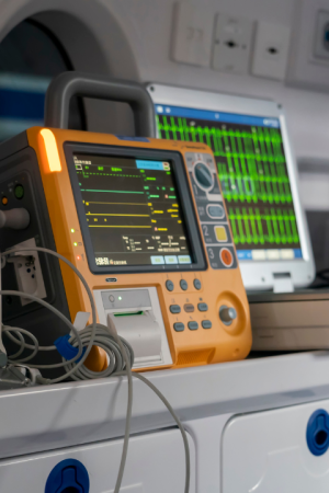 Soporte y venta de equipo médico. Monitores de signos vitales y desfibrilador